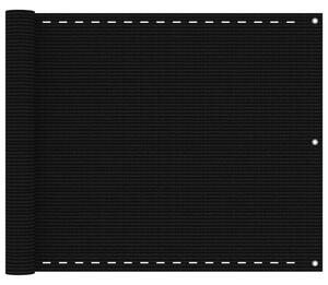 Balkonski zastor crni 75 x 300 cm HDPE - Crna / 75 x 300 cm