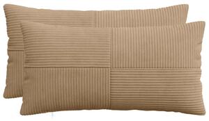 Presvlaka za jastuk 2 pcs ALMELO Smeđa 40 x 80 cm Kord - Smeđa 40 x 80 cm 2