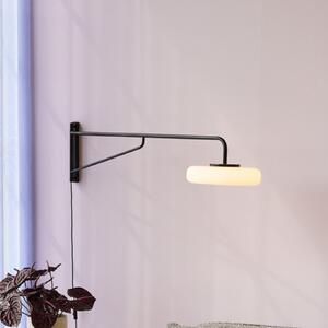 Hübsch LED zidna svjetiljka Sway, crna, projekcija 120 cm, metal, Crno, Dnevni boravak/blagovaonica, Metal