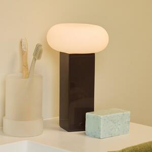 Hübsch Niska LED punjiva stolna lampa, smeđa, visina 20 cm, metal, s prigušivačem, prigušiva, Smeđa / hrđa, Dnevni boravak/blagovaonica, Metal