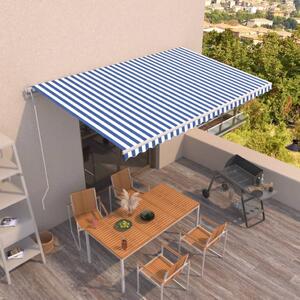 Tenda na automatsko uvlačenje 500 x 350 cm plavo-bijela - Plava / 500 x 350 cm