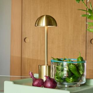 Hübsch Taten LED punjiva stolna lampa, mesingane boje, visina 30 cm, metal, prigušiva, Zlato / mjed, Metal