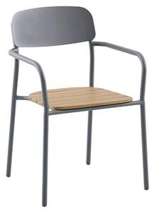 Sunfun Gastro Vrtna stolica koja se može slagati jedna na drugu (Čelik, Polywood, Mogu se slagati jedni na druge, Tamno siva, Š x D x V: 57,5 x 53,5 x 83,5 cm)