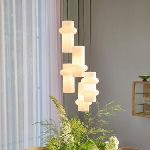 Hübsch Stolna lampa Pilule Up, mat bijela, Ø 15 cm, staklo, prigušiva, Bijela, Dnevni boravak/blagovaonica, Staklo