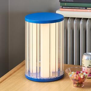 Hübsch Aru LED stolna lampa, plava/prozirna, visina 30 cm, staklo/željezo, prigušiva, Plava, Dnevni boravak/blagovaonica