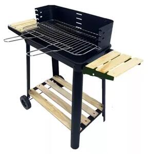 Leziter roštilj na drveni ugljen s kotačima – pravokutni BBQ roštilj