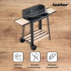 Leziter roštilj na drveni ugljen s kotačima – pravokutni BBQ roštilj