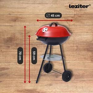 Leziter roštilj na drveni ugljen s kotačima – vrtni BBQ roštilj