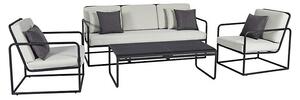 SENSUM Set lounge namještaja Askanas (4 -dij., Jastuci od olefina, Crna)