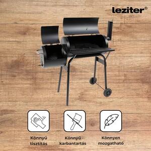 Leziter roštilj na ugljen s dimnicom – vrtni BBQ smoker roštilj