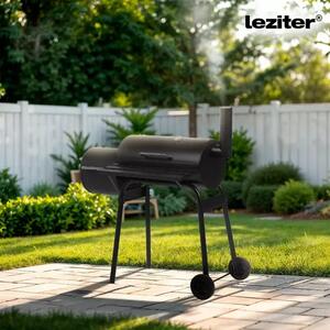 Leziter roštilj na ugljen s dimnicom – vrtni BBQ smoker roštilj