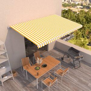 Tenda na ručno uvlačenje 500 x 350 cm žuto-bijela - Žuta / 500 x 350 cm