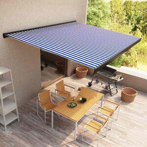 Motorizirana kazetna tenda 400 x 300 cm plavo-bijela - Plava / 400 x 300 cm