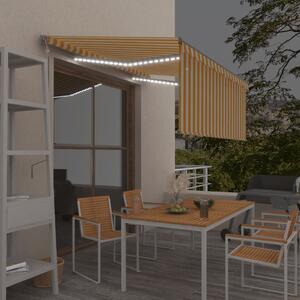 Automatska tenda s roletom i senzorom LED 3 x 2,5 m žuto-bijela - Žuta / 3 x 2.5 m
