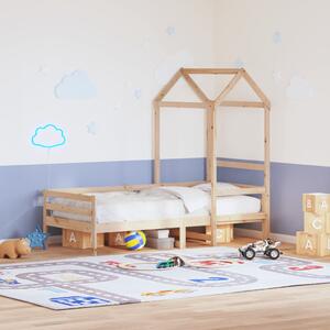 Dnevni krevet s krovom bez madraca 80x200 cm Masivno drvo - Smeđa / 80 x 200 cm
