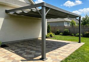 Pergola za terasu Alicante 3x5 antracit boje, zidna, Garden Point