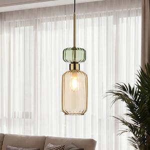 Milagro Lighting Molly viseća svjetiljka, jantarna/zlatna, 1 žarulja, staklo, Ø 12 cm, prigušiva, Naranča, Dnevni boravak/blagovaonica, Staklo
