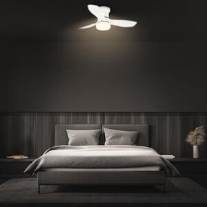 Briloner LED stropni ventilator s pločom, DC motor, bijeli, Ø 60 cm, CCT, prigušiva, Bijela, spavaća soba, Plastika