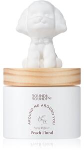 ROUND A‘ROUND Puppy Happy Poodle - Peach Floral aroma difuzer s punjenjem 100 ml
