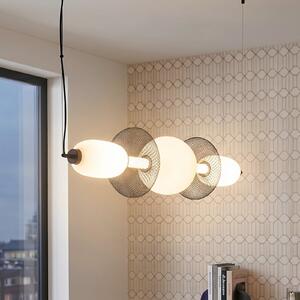 Milagro Lighting Arame LED viseća svjetiljka, crno/bijela, staklo, duljina 93,5 cm, Bijela, Dnevni boravak/blagovaonica, Staklo
