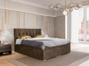 Zondo Bračni krevet Boxspring 140 cm Driny (karamela) (s madracem i prostorom za odlaganje). 1043358