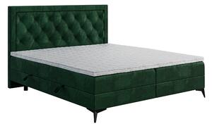 Zondo Bračni krevet Boxspring 160 cm Dustin (tamno zelena) (s madracem i prostorom za odlaganje). 1043363