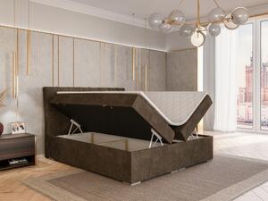 Zondo Bračni krevet Boxspring 140 cm Driny (karamela) (s madracem i prostorom za odlaganje). 1043358