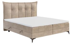 Zondo Bračni krevet Boxspring 160 cm Foxtrot (svijetlo bež) (s madracem i prostorom za odlaganje). 1043367
