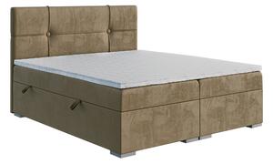 Zondo Bračni krevet Boxspring 120 cm Gal (tamno bež) (s madracem i prostorom za odlaganje). 1043369