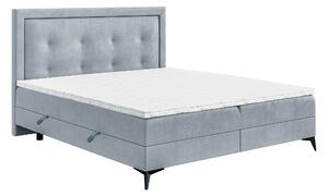 Zondo Bračni krevet Boxspring 160 cm Hygga (svijetlo plava) (s madracem i prostorom za odlaganje). 1043383