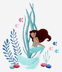 Ilustracija Mermaid underwater, Fantom Fifi Art, (30 x 40 cm)