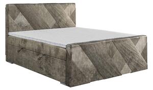 Zondo Jednostruki krevet Boxspring 120 cm Galand (sivo-smeđa) (s madracem i prostorom za odlaganje). 1043373