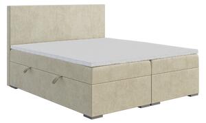 Zondo Bračni krevet Boxspring 180 cm Lemmy (svijetlo bež) (s madracem i prostorom za odlaganje). 1043392
