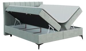 Zondo Bračni krevet Boxspring 140 cm Leny (metvica) (s madracem i prostorom za odlaganje). 1043402