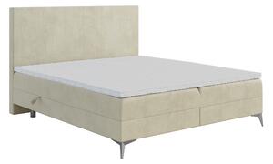 Zondo Bračni krevet Boxspring 160 cm Ricky (svijetlo bež) (s madracem i prostorom za odlaganje). 1043431