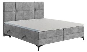 Zondo Bračni krevet Boxspring 160 cm Nivela (beton) (s madracem i prostorom za odlaganje). 1043423
