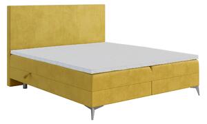 Zondo Bračni krevet Boxspring 120 cm Ricky (limeta) (s madracem i prostorom za odlaganje). 1043433