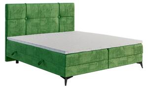 Zondo Bračni krevet Boxspring 160 cm Nivela (zelena) (s madracem i prostorom za odlaganje). 1043427