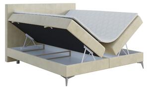Zondo Bračni krevet Boxspring 140 cm Ricky (svijetlo bež) (s madracem i prostorom za odlaganje). 1043430