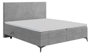 Zondo Bračni krevet Boxspring 140 cm Ricky (siva) (s madracem i prostorom za odlaganje). 1043438
