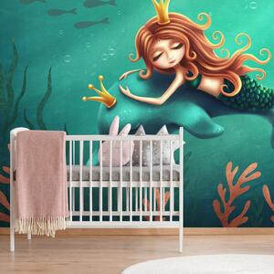 Tapeta morska sirena s dupinom