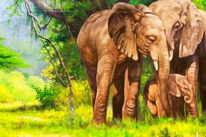 Tapeta obitelj slonova