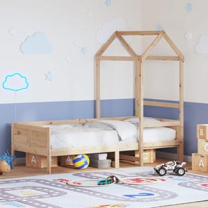 Dnevni krevet s krovom bez madraca 80x200 cm Masivno drvo - Smeđa / 80 x 200 cm