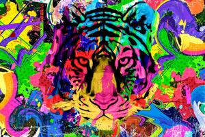 Tapeta glava tigra u boji