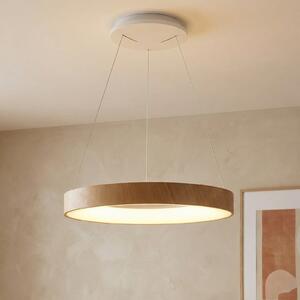 Mantra Iluminación Niseko II Smart LED viseća svjetiljka, Ø 38 cm, efekt drva, CCT, prigušiva, Drvo, Dnevni boravak/blagovaonica, Aluminij