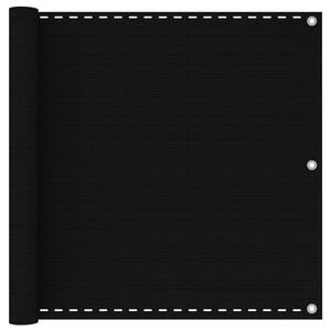 Balkonski zastor crni 90 x 500 cm HDPE - Crna / 90 x 500 cm