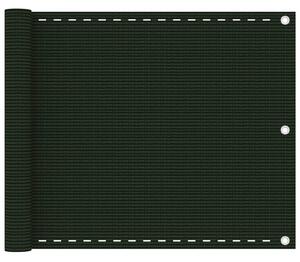 Balkonski zastor tamnozeleni 75 x 300 cm HDPE - Zelena / 75 x 300 cm