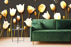 Samoljepljiva tapeta tulipani sa zlatnim motivom