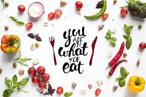 Tapeta s natpisom - You are what you eat