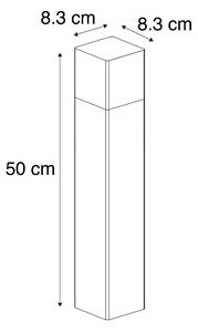 Samostojeća vanjska svjetiljka crna 50 cm IP44 s efektom dimnog stakla - Danska